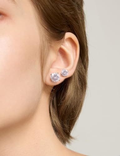 6 Pairs Stud Earrings Set Hypoallergenic Cubic Zirconia 316L A-001-silver