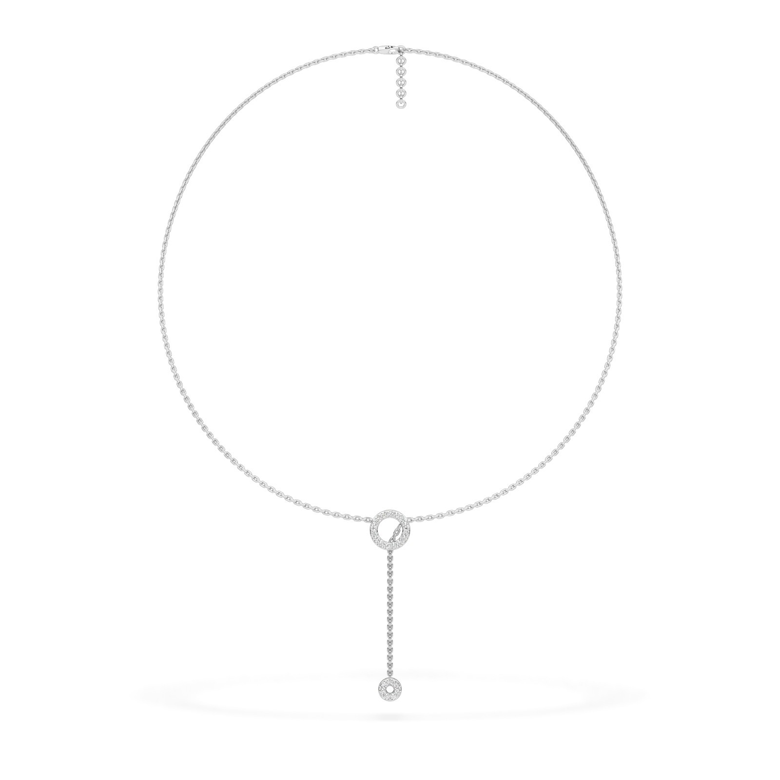 Round Cut Natural or Lab Grown Diamond Circle Drop Necklace in 10K 14K 18K Gold