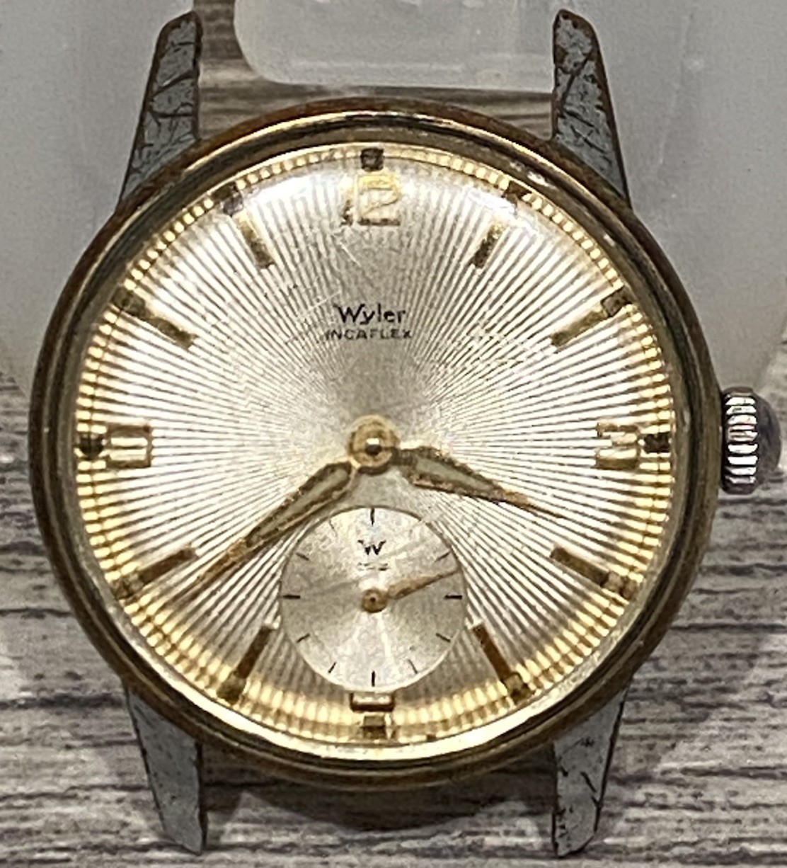 Vtg Wyler Starbust Men’s 1960s Watch Small Second Hand Manual Wind – WORKING