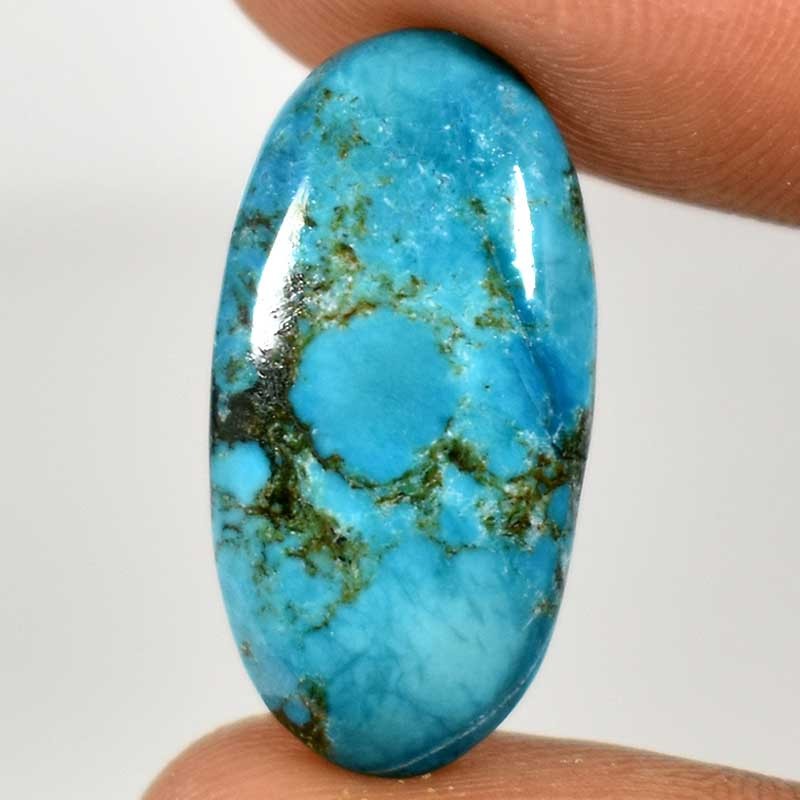 Natural Tibet Turquoise Oval Cabochon Gemstones 11.55Cts. 11mm. 24mm. 04mm.
