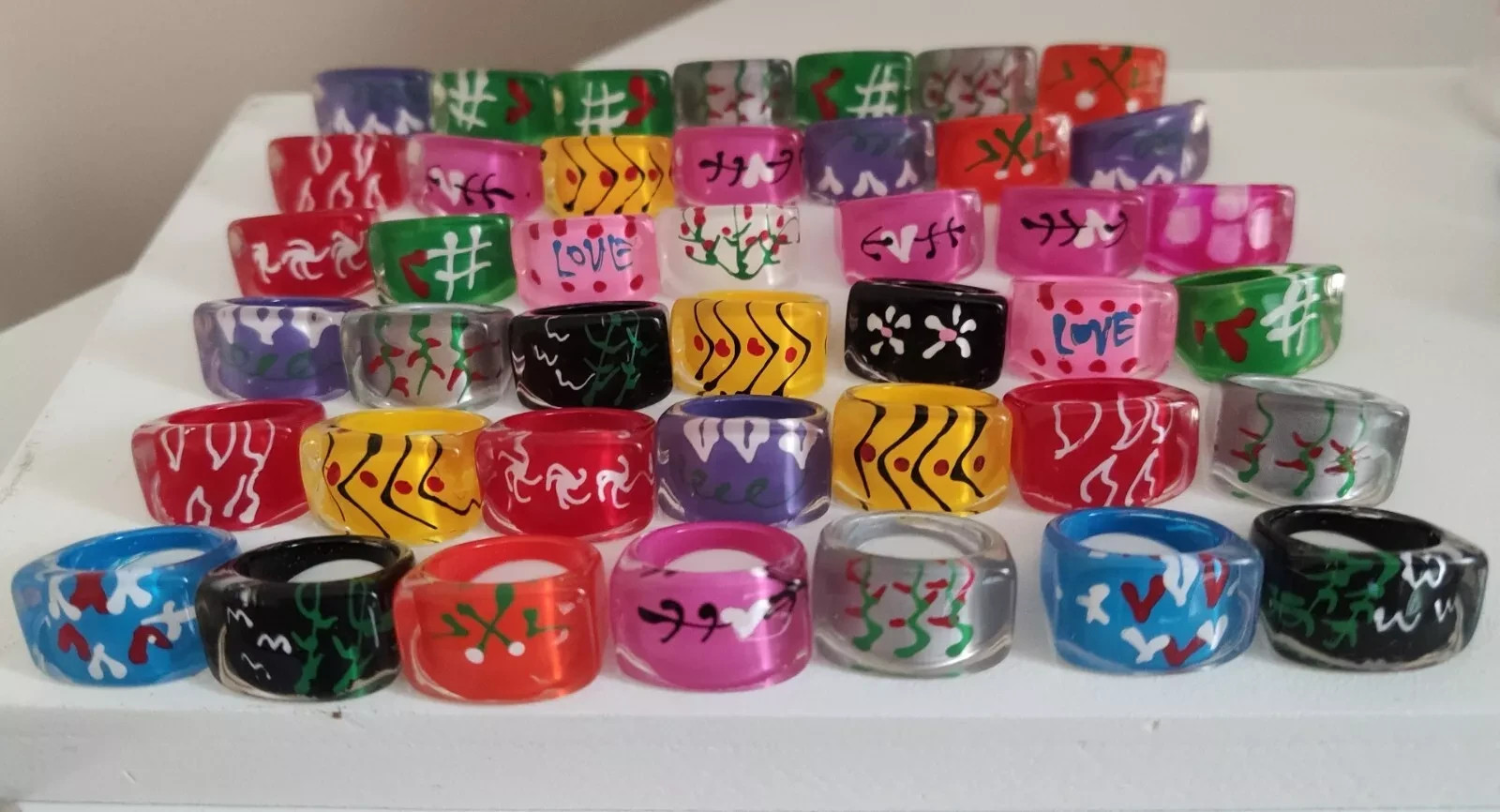 3000 x Mix n Match Acrylic Resin trendy fashion RINGS for Girls