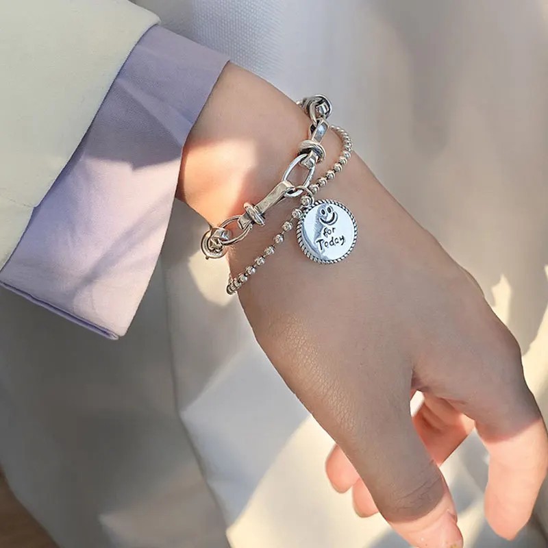 Solid 925 Sterling Silver Bracelet for Women | Vintage Handmade Simple Bangle