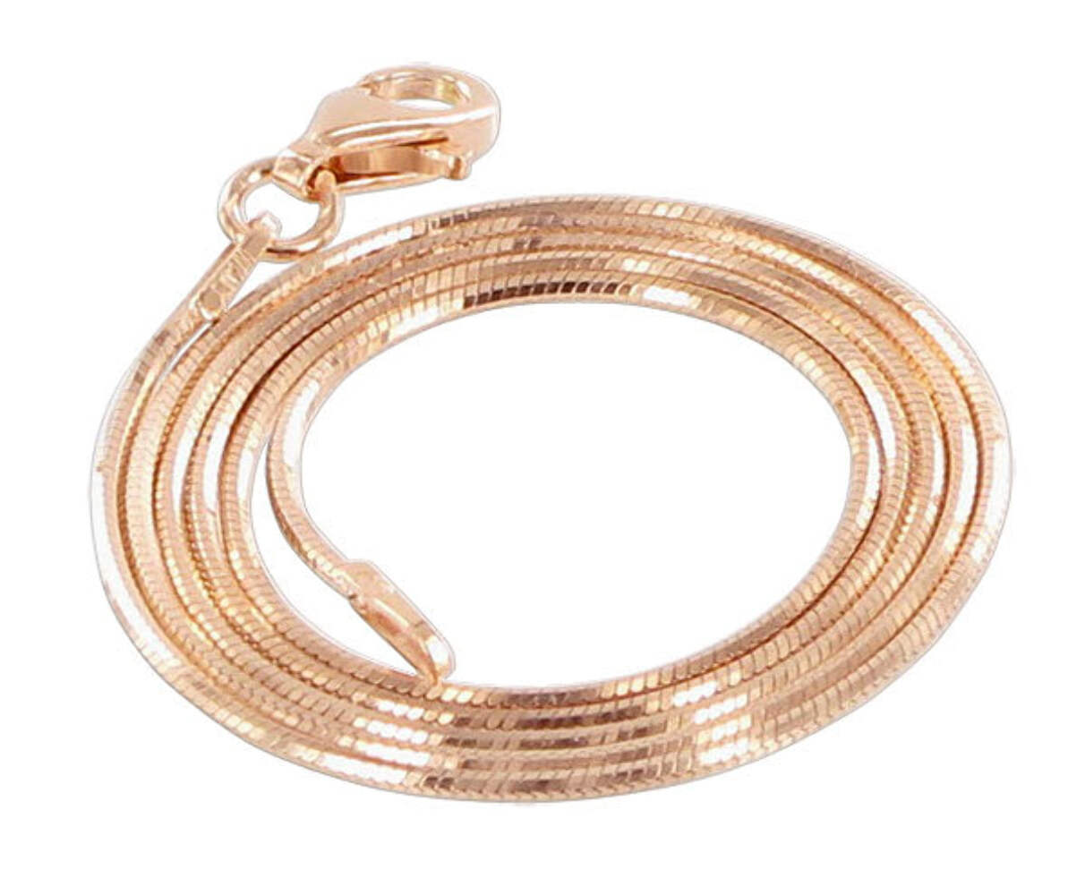 14k Rose Gold Diamond-cut Snake Chain Anklet Bracelets