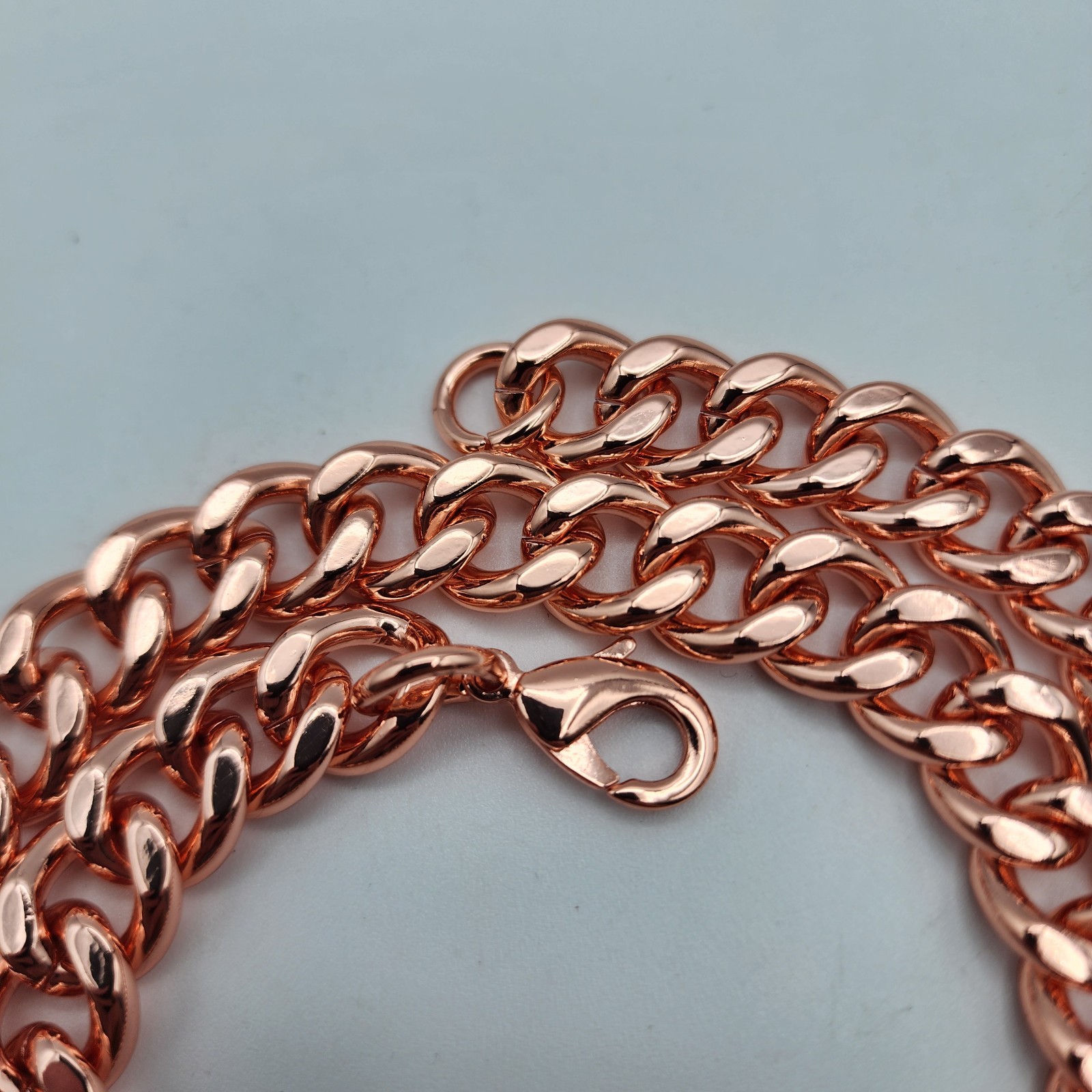 Pure Copper Cuban Chain Necklace – 12 mm Heavy Cuban Link Chain 22″-24″