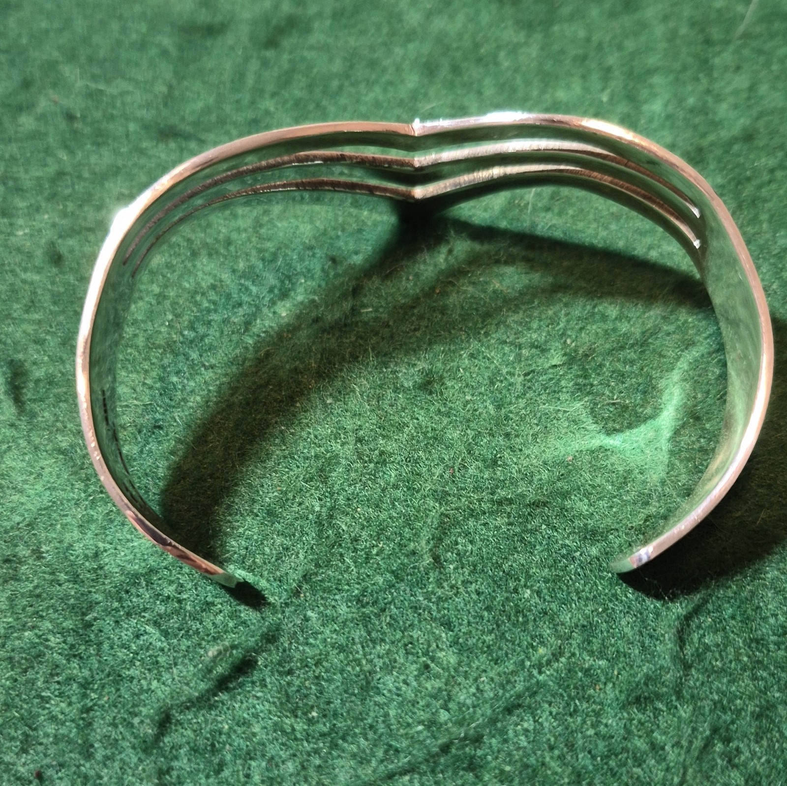 Silver Chevron 3-Bar Open Cuff Bracelet, Cuff Style.