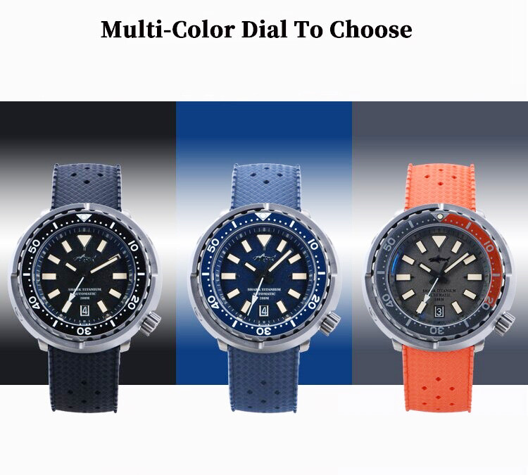 Heimdallr Sharkey TITANIUM TUNA Sand Texture Dial NH35 Dive 200M Automatic Watch