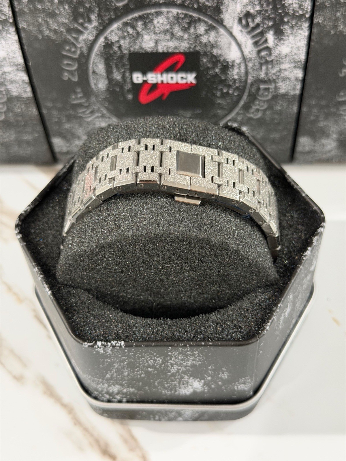 Casio GA-2100 G-Shock Watch – Sandblasted Silver Frosted – White Dial