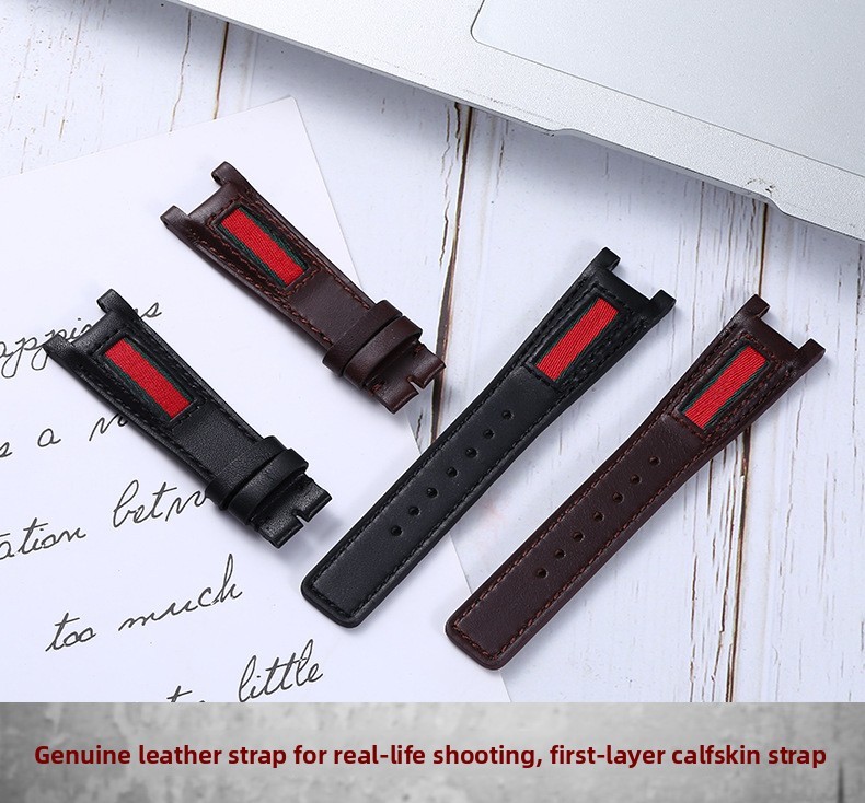 Quality Cowhide Genuine Leather Watch Band Straps 20 22 for Gucci Without Buckle