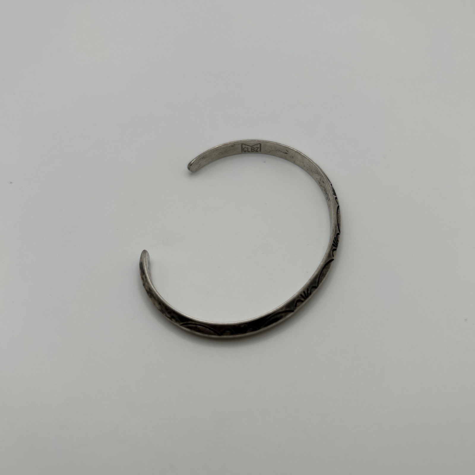 Native American Sterling Silver Stamped Cuff Bracelet CLBZ 11.1g