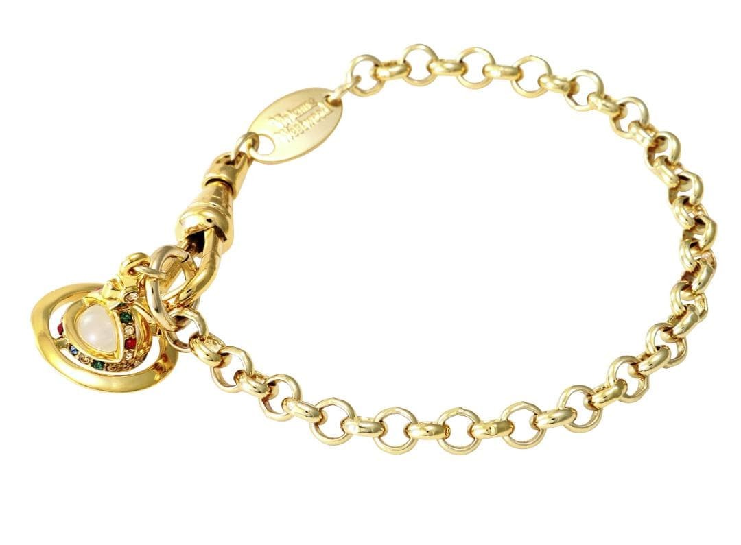 Vivienne Westwood New Petite Orb Bracelet Gold Coating Crystal Japan Unused
