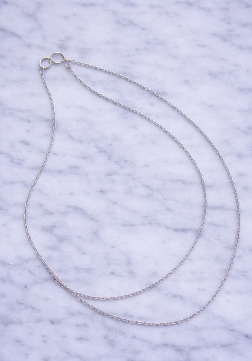 2 gram Gram Necklace Thin Delicate Cable Link 925 Silver 2mm and 9’Inches