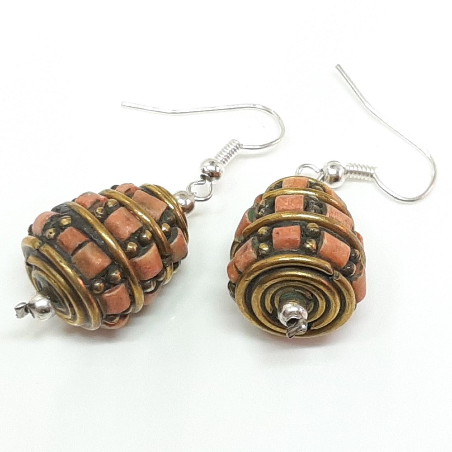 Vintage 12.30ctw Carnelian Silver Dangle Earrings