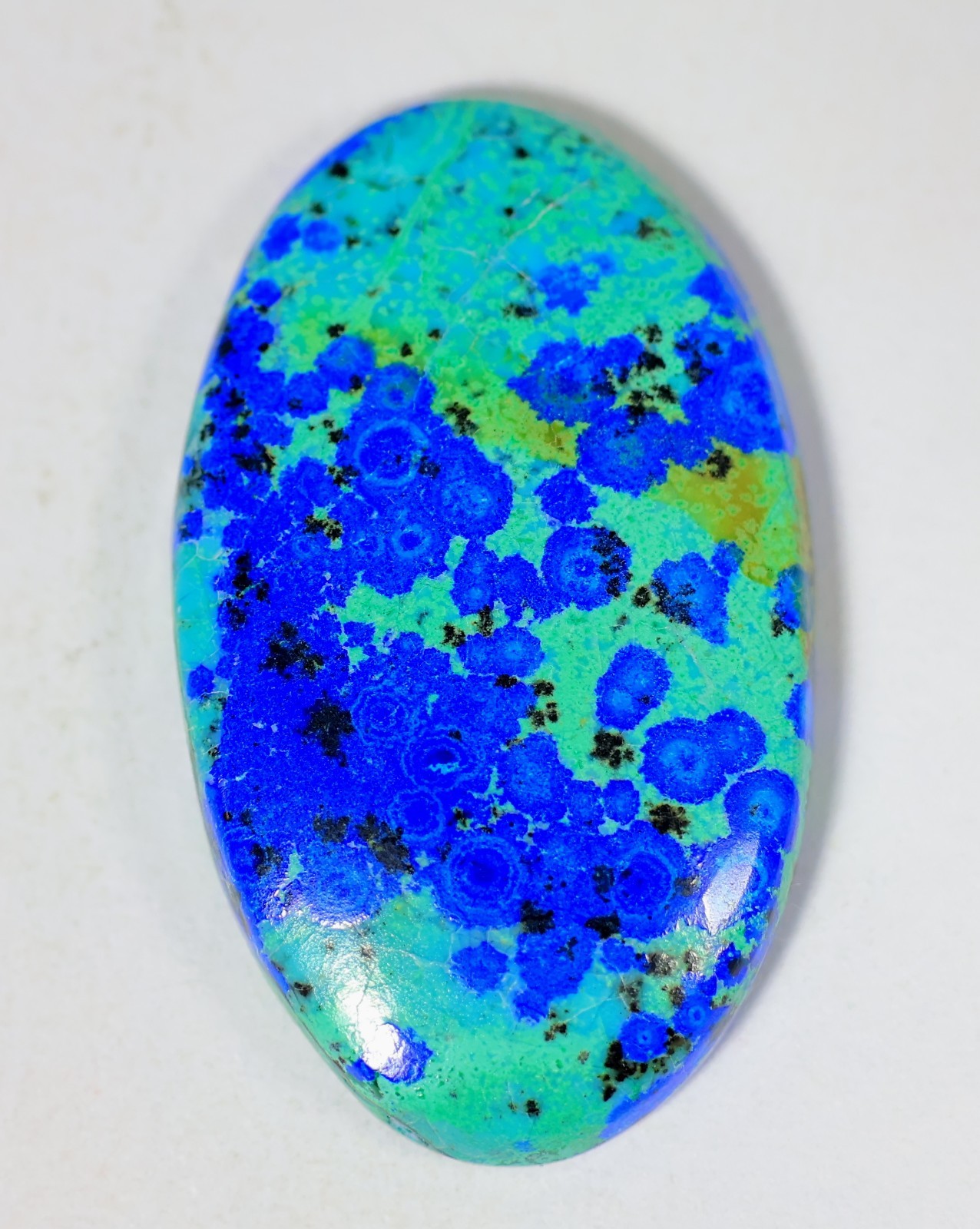 28 Ct 5X19X33 mm NATURAL BLUE AZURITE MALACHITE OVAL CABOCHON GEMSTONE-KS-178