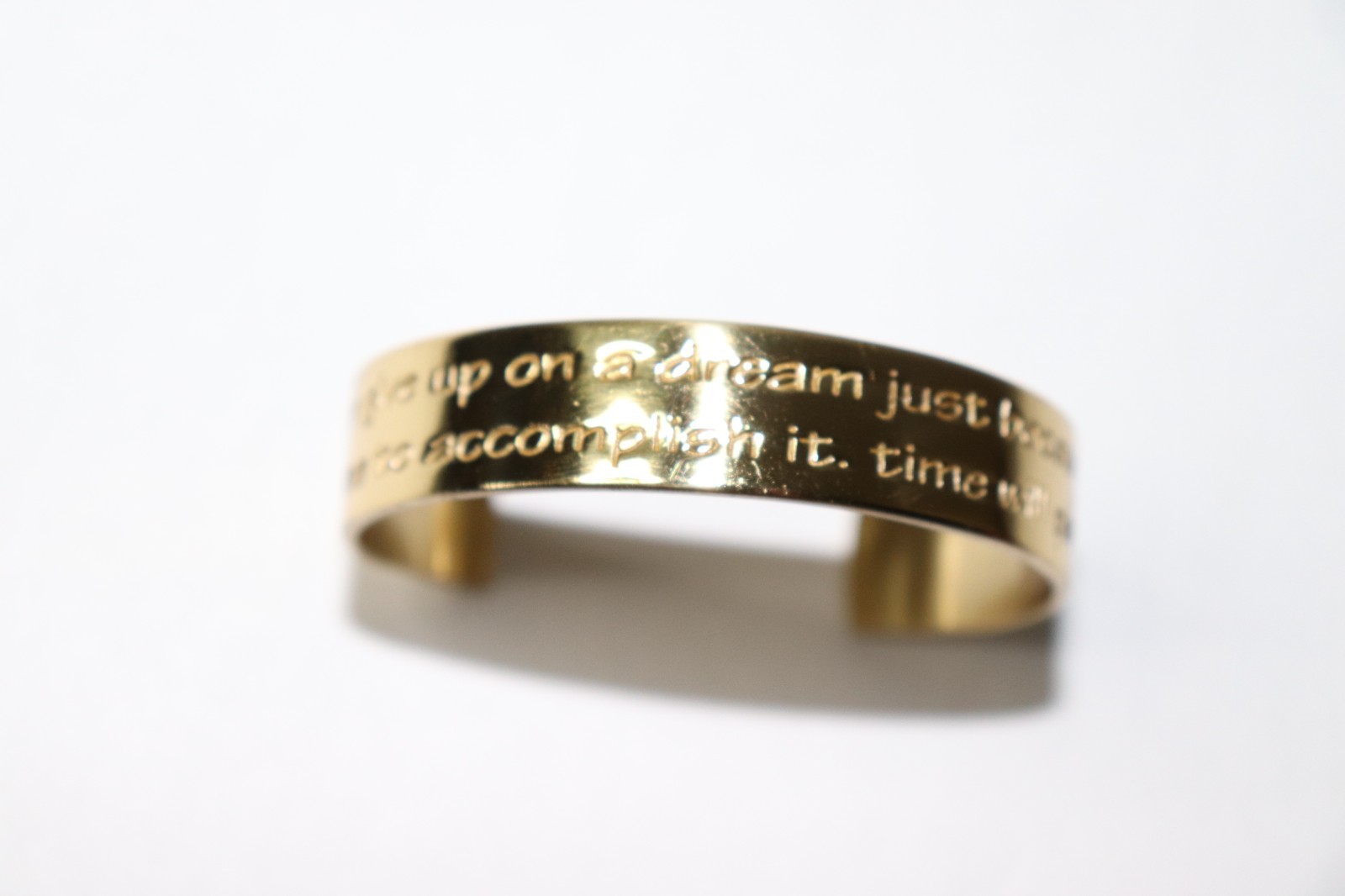 Rustic Cuff Gold Tone Thin Cuff Bracelet w/Sayings