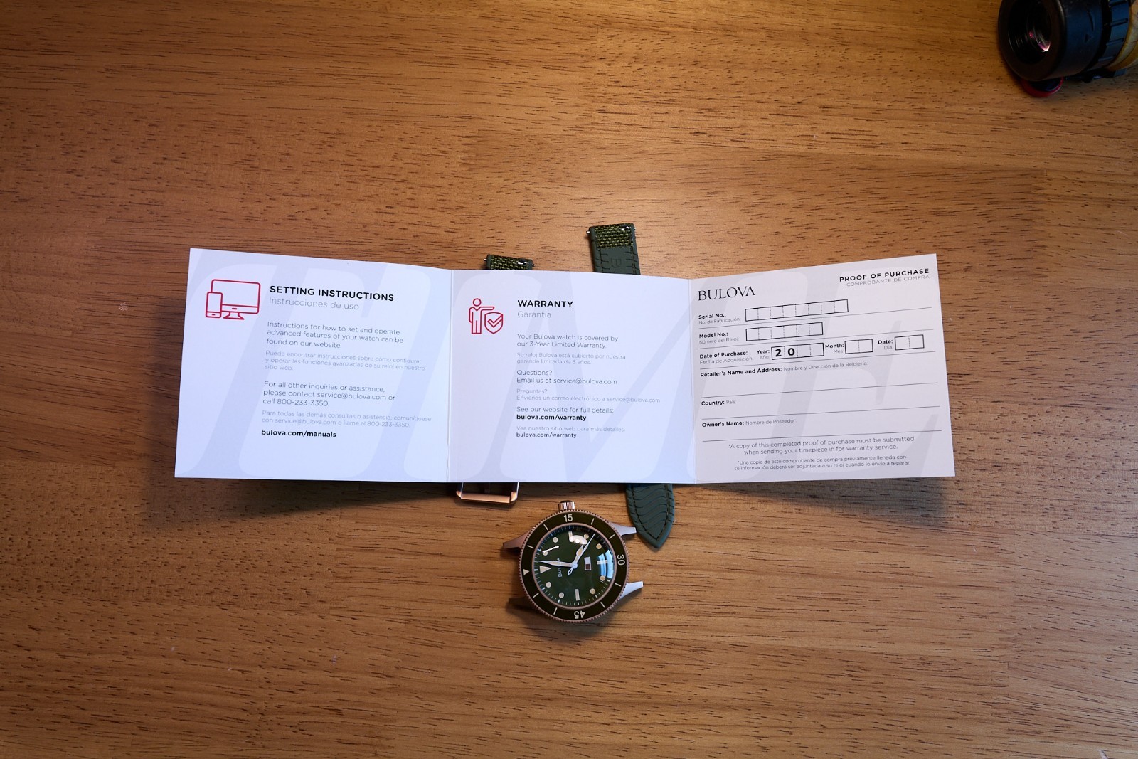 Bulova 98A324 MIL-SHIPS Bronze Auto 150th Anniversary Green Dial Sapphire 200MWR
