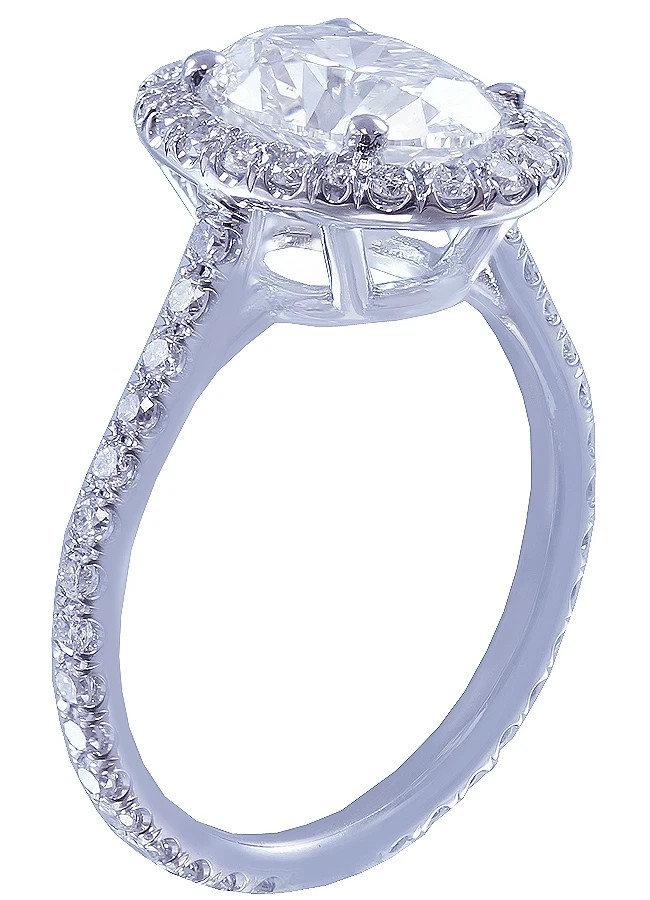 Certified Natural 1.2ct VS1 F Oval White Diamond AAA 14K White Gold Wedding Ring