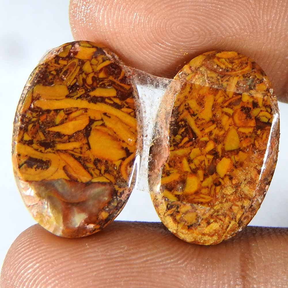 20.40Cts100%Natural Best Grade Mariam Jasper Oval Pair Cabochon Gemstone