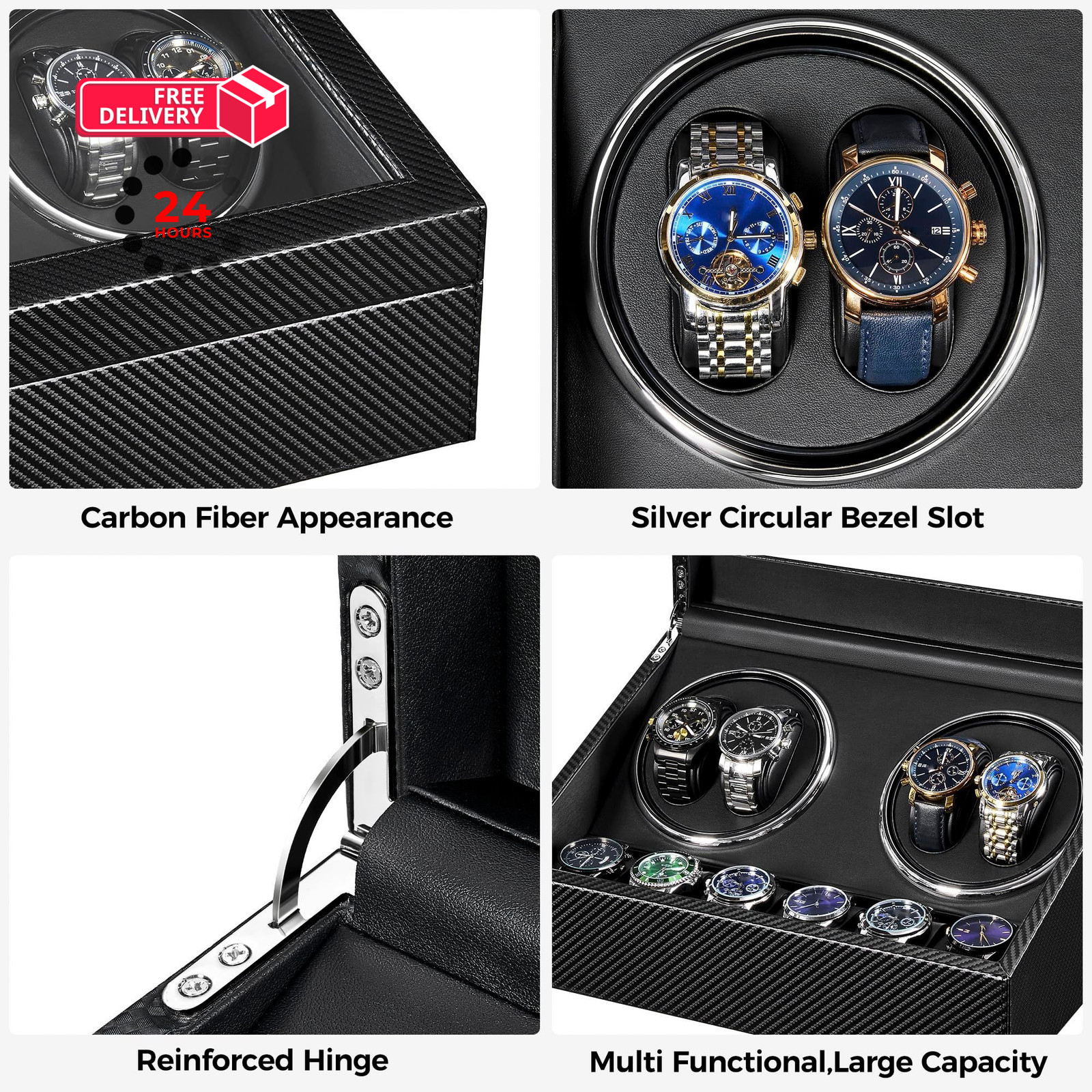 ANWBROAD Watch Winders for Automatic 15.94 x 7.67 x 11.81 inches, Black