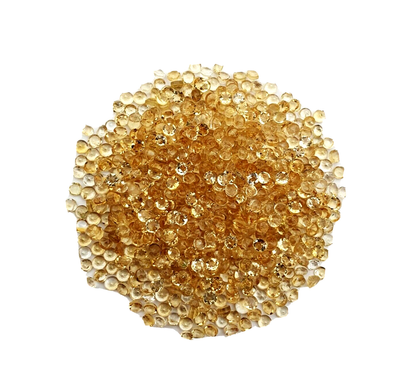 Natural Citrine Round Cut Loose Gemstone Lot 100 Pcs 2 MM