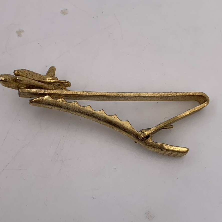 NASA Space Shuttle Rocket Launch Challenger Tie Bar 2″ Gold Tone Strong Clip