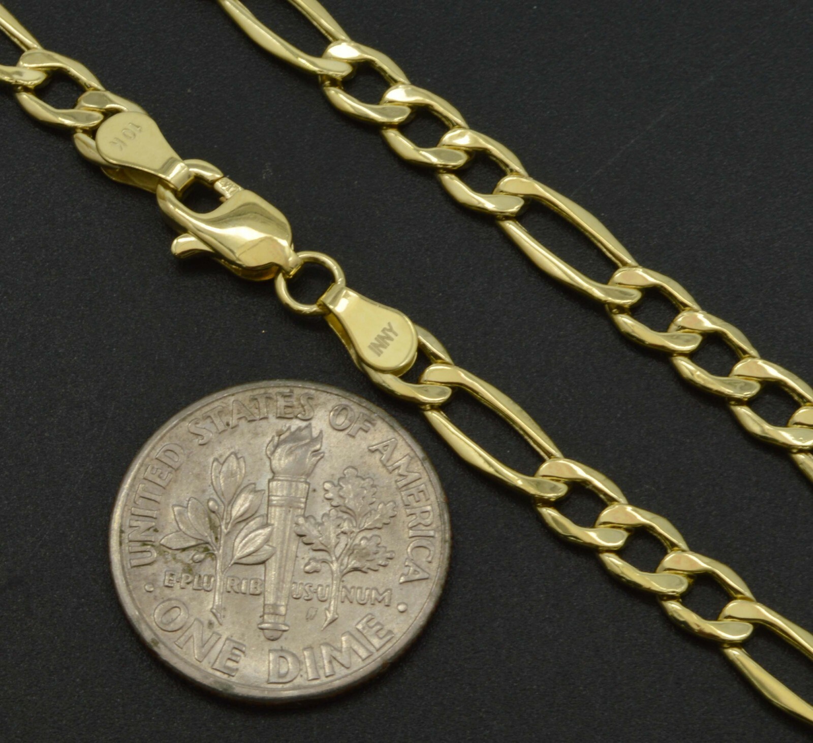 NEW 10k Real Yellow Gold 4.6mm figuro Link Chain 18″ 20” 22” 24″