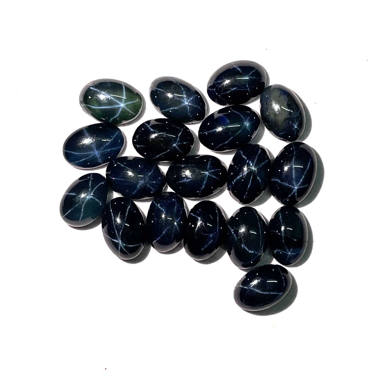 Diffused Star Blue Sapphire Oval Cabochon Loose Gemstone Lot 7 Pcs 4*6 MM 5 CT