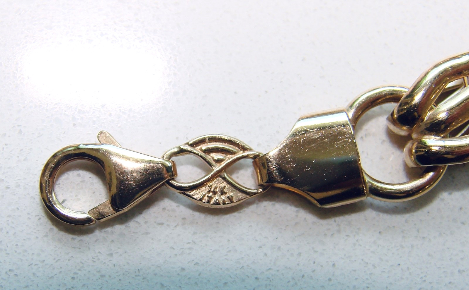 ETERNAGOLD 14K YELLOW GOLD ITALY UNIQUE LINK 7.75″ BRACELET 9.15G 9-10MM WIDE