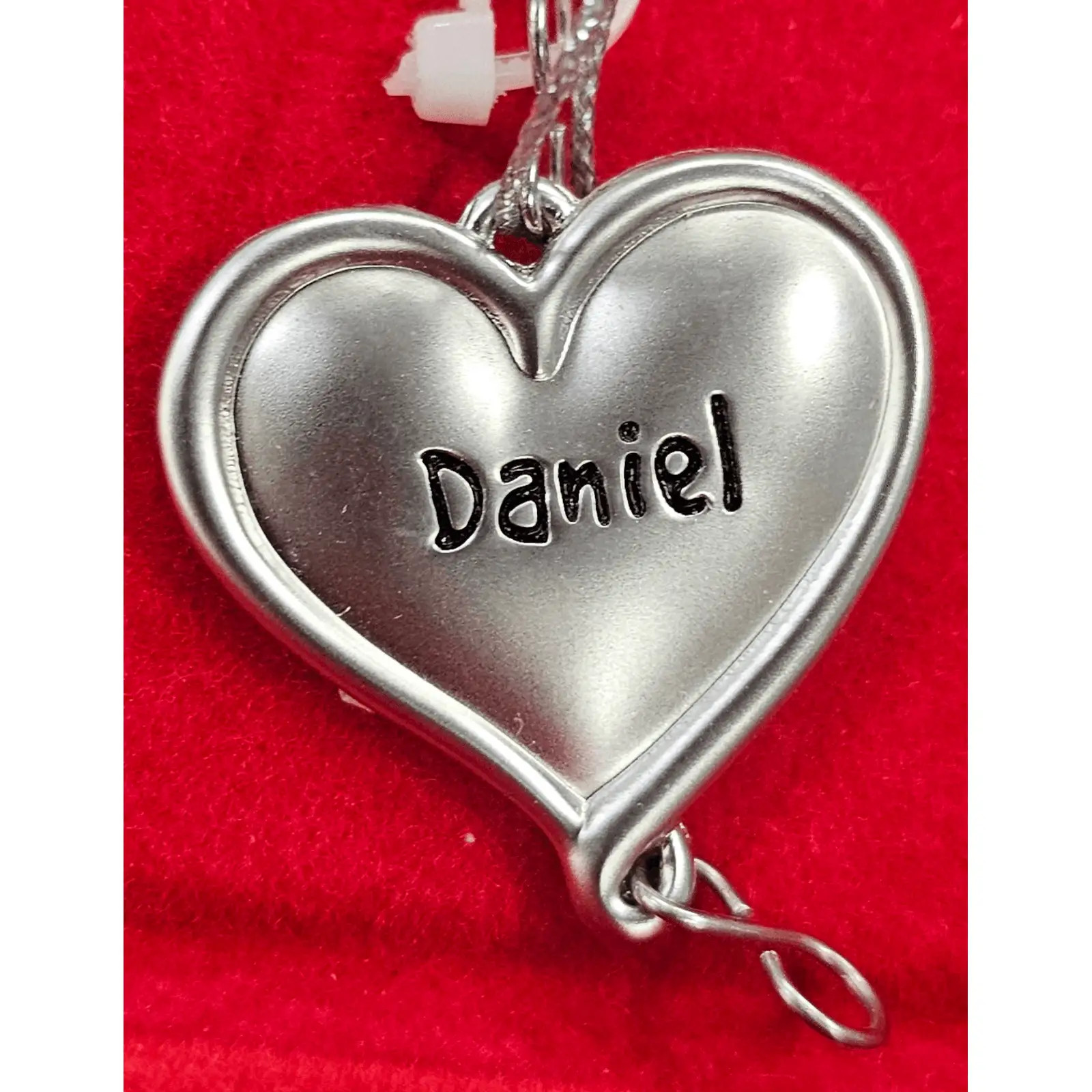 Daniel Ganz Silver Tone Puff Heart Personalized Engrave Pendant Charm