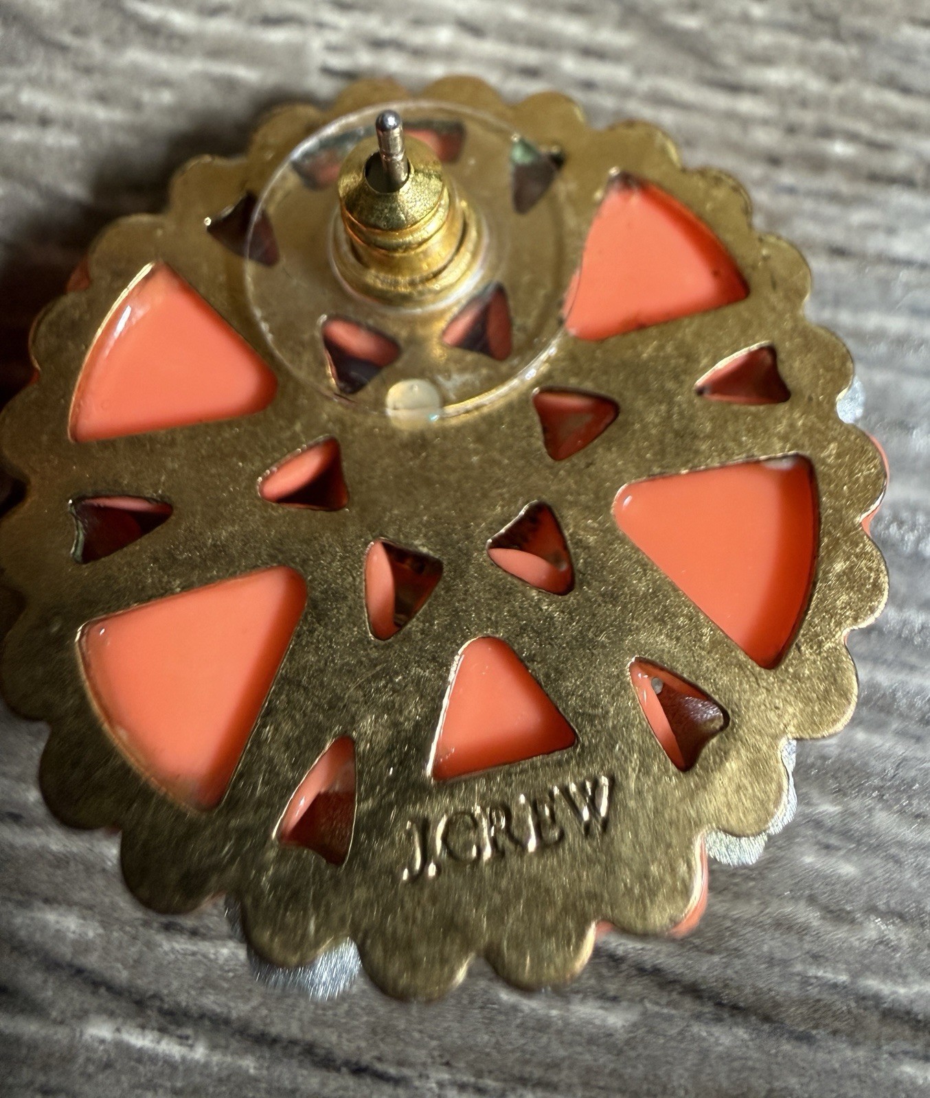 J. Crew Orange Cosmos Pierced Earrings