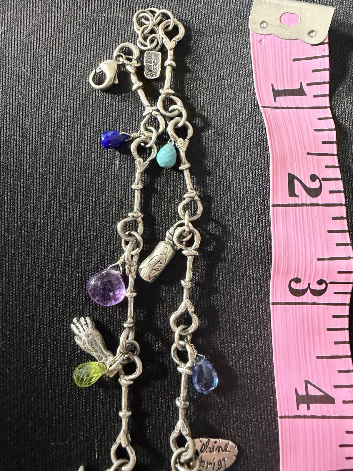Jes Maharry Necklace, Only Love Charms, Gemstones, and Sterling Silver