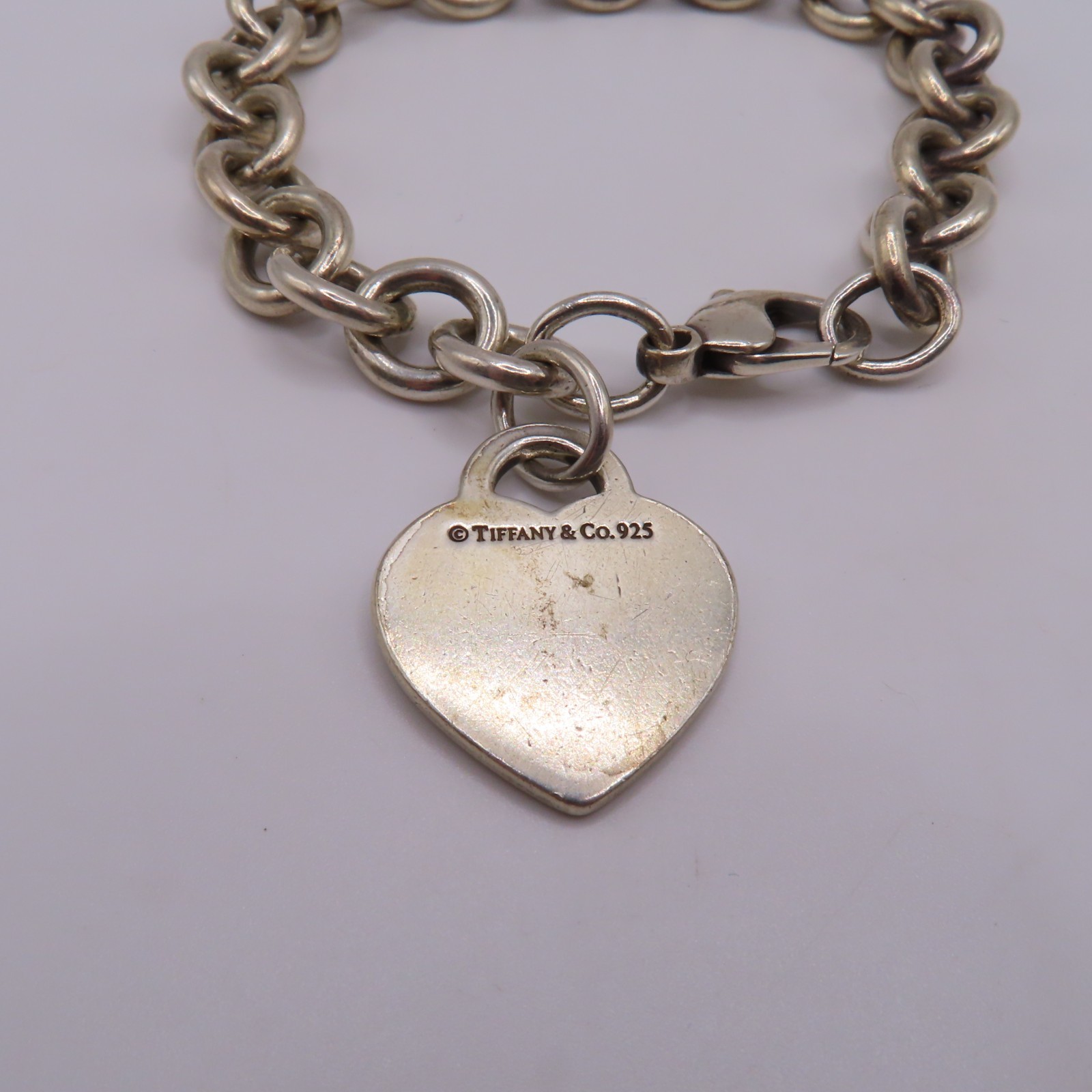 Tiffany & Co. Sterling Silver 925 Return to Tiffany Heart Tag Bracelet 7″ 35.4g