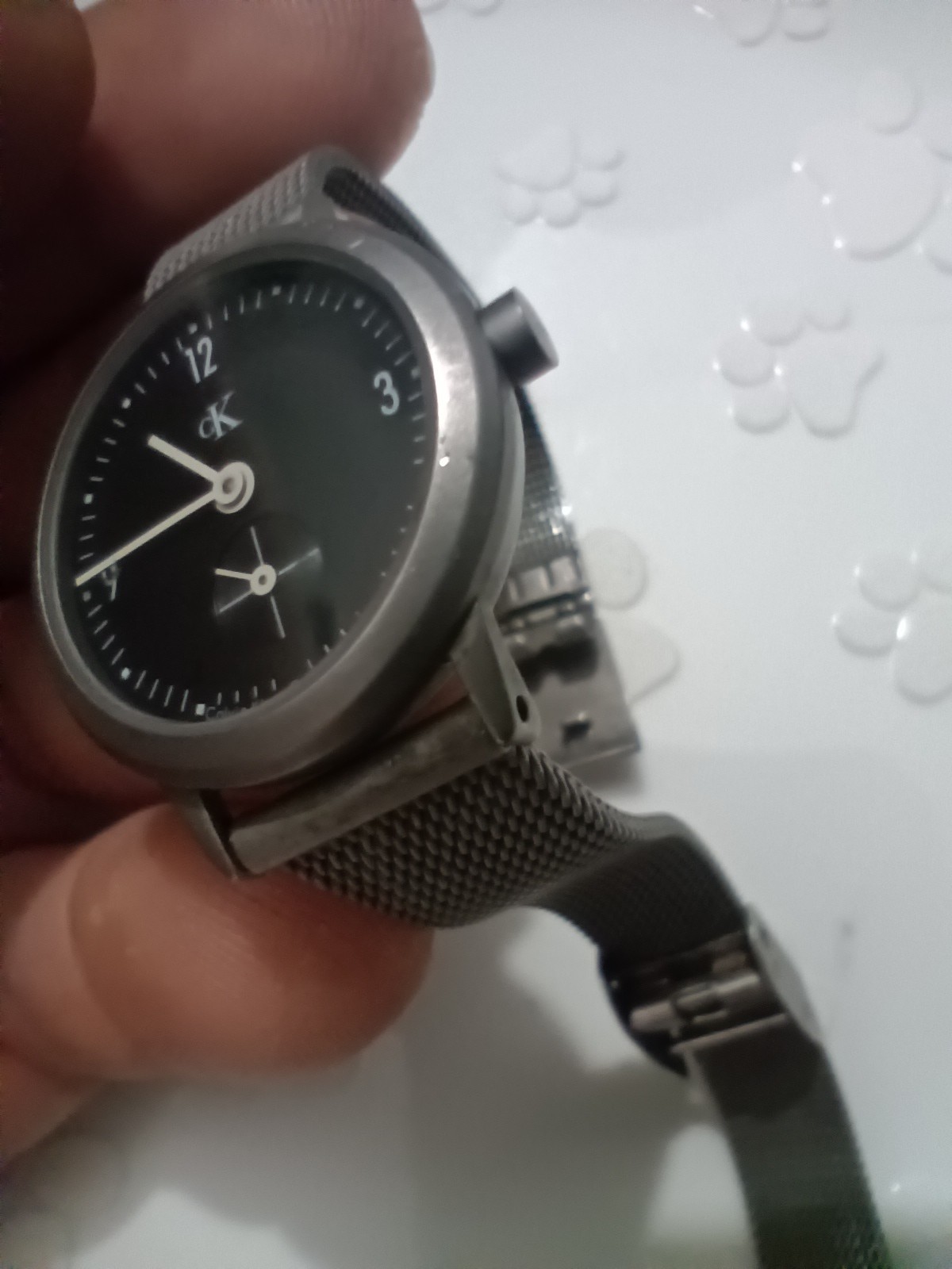 Calvin Klein Watch Men 35mm Black Dial Steel Round K03311Small Seconds(Not Work)