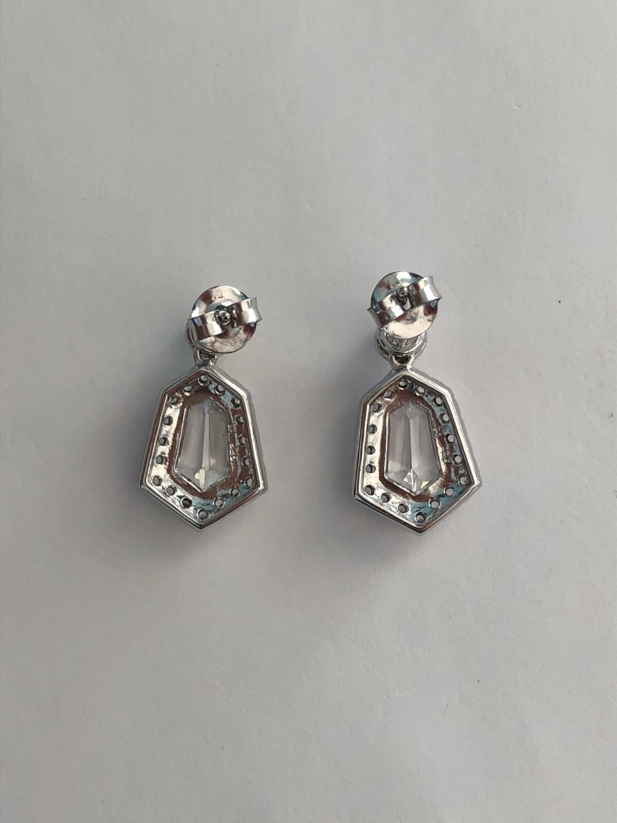 Chic Round & Tapered Baguette Clear CZ Bell-like Shape Style 925 Silver Earrings