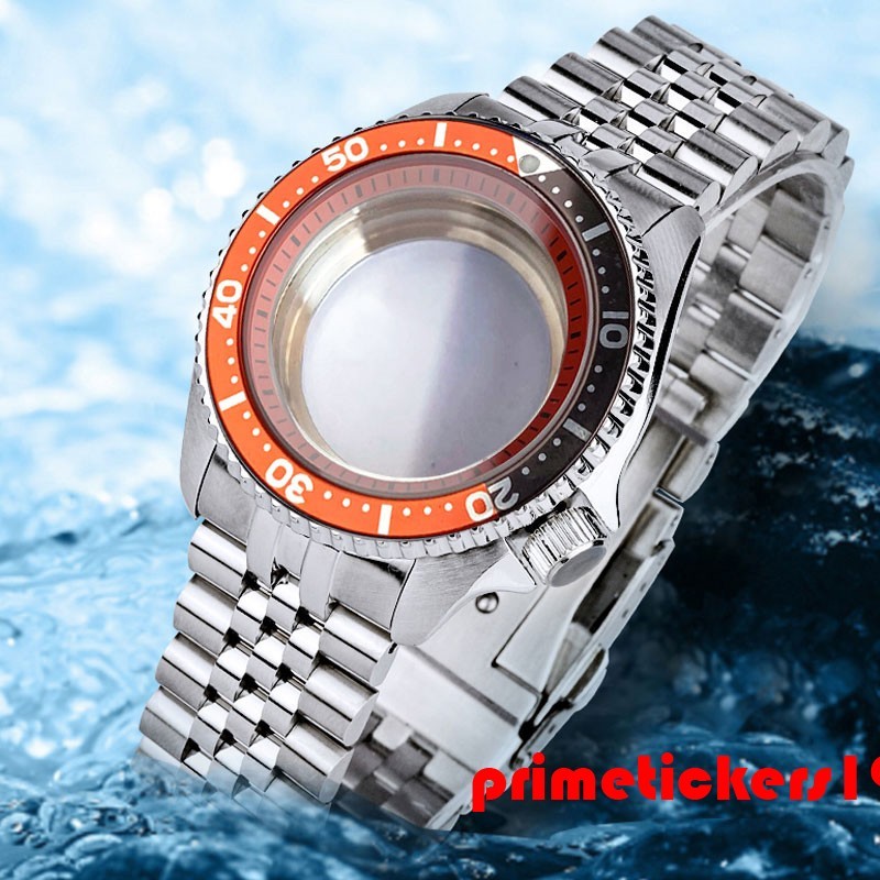 41mm Diving Watch Case+Band Clear Back 3.8 Crown 20ATM Fit NH34 NH35 NH36 NH38