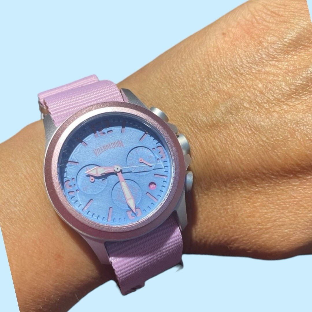 Vilebrequin LIMITED EDITION Pink/Blue Chronograph Watch (NWT) W/ New Battery