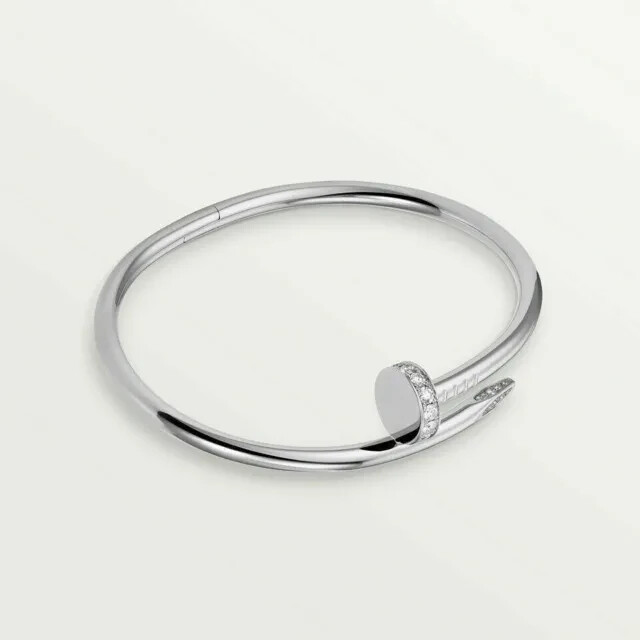 925 Sterling Silver Round 0.15Ct Real Moissanite Bangel Neil Bracelet Gift Women