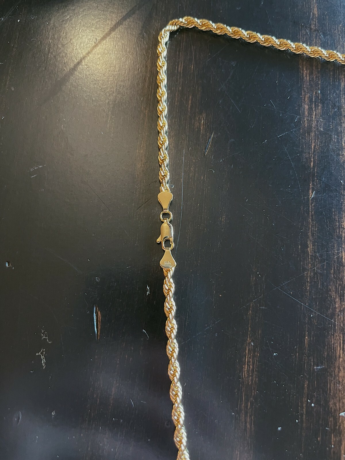 Men’s 14k Gold Stamped Rope Chain 24 Inches ” 4mm Wide Plated Necklace