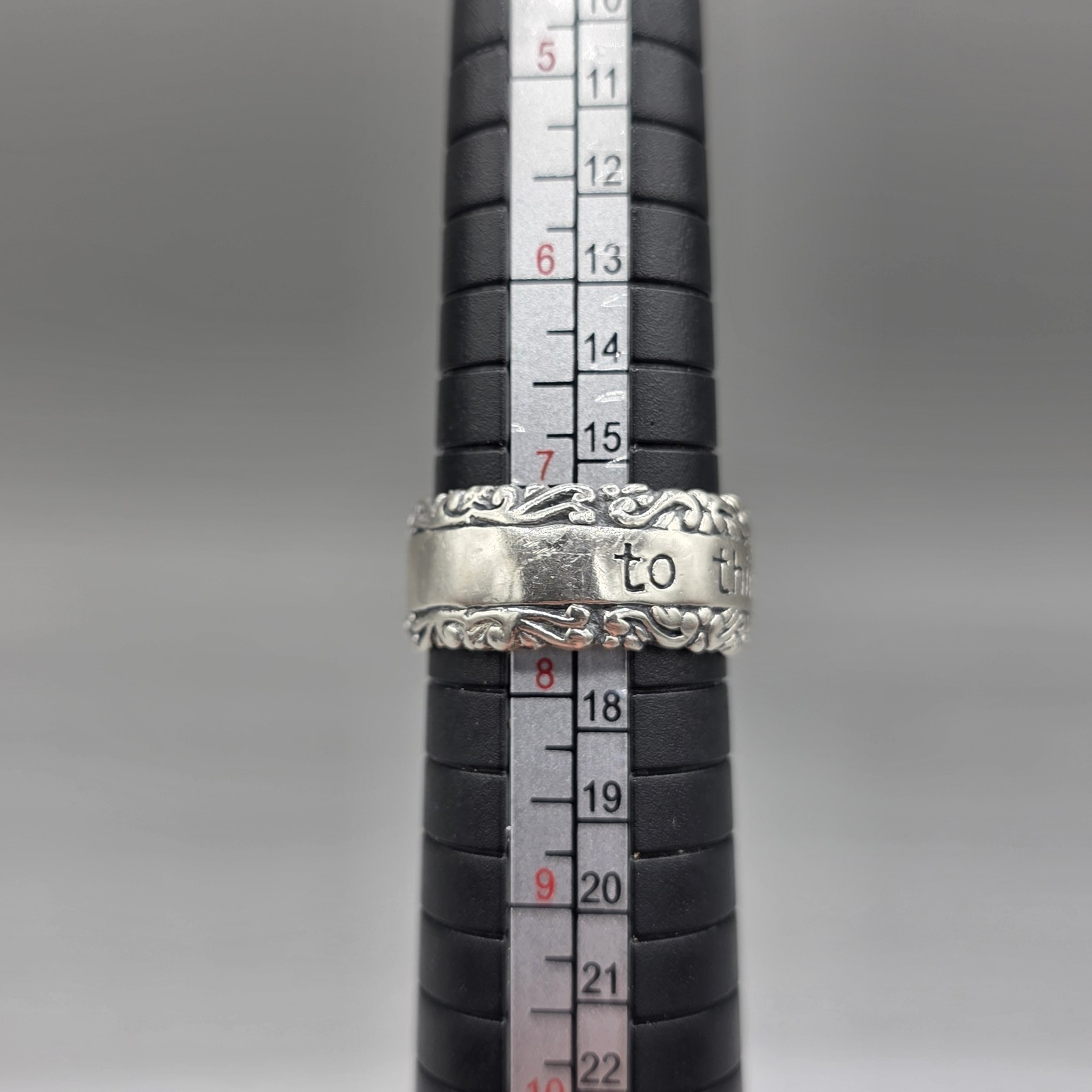 Sterling Silver 925 To Thine Own Self Be True Band Ring Size 8 Engraved 7.85g