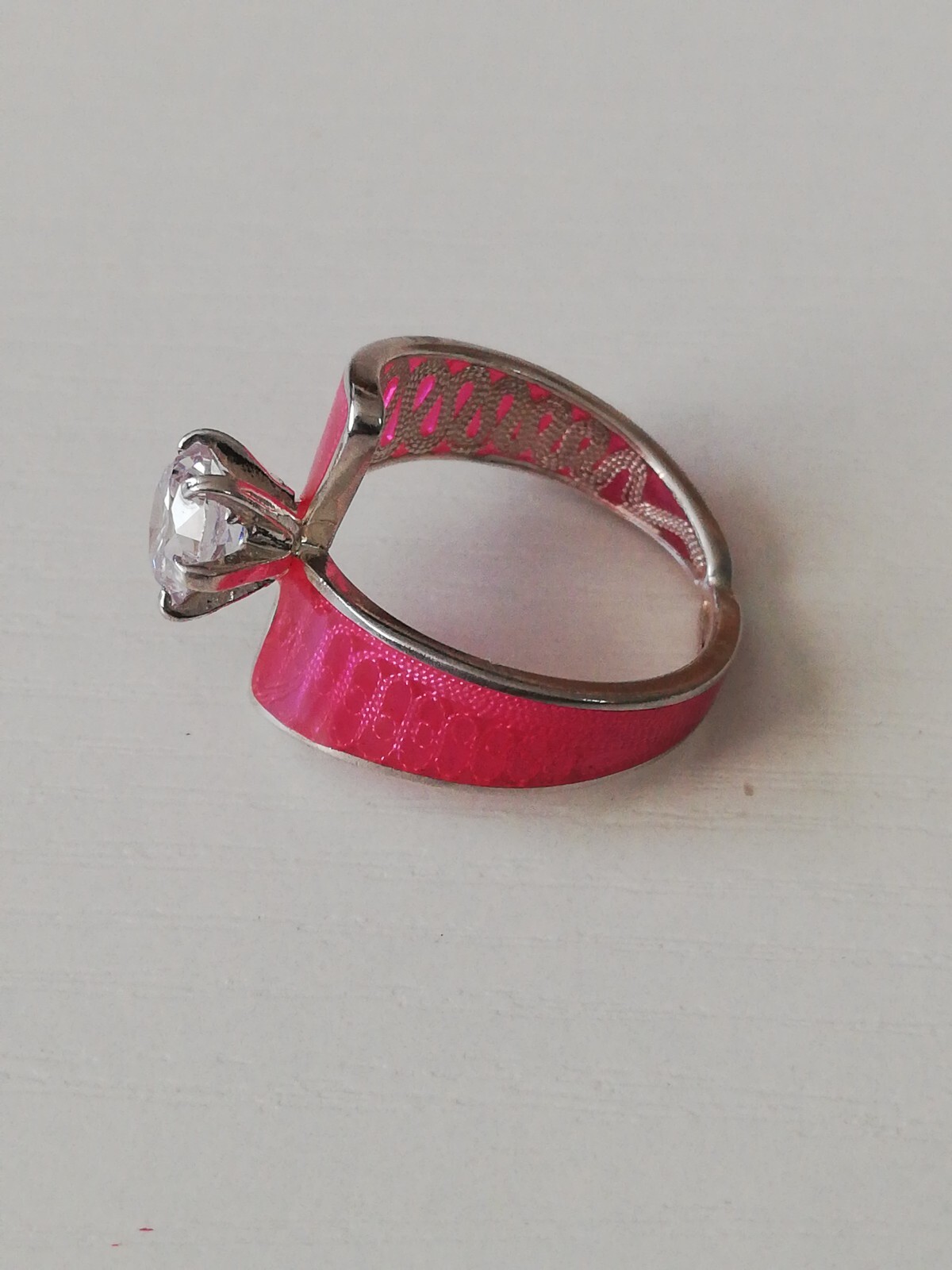 .925 Solid Silver Cubic Circonia Cocktail Ring New.