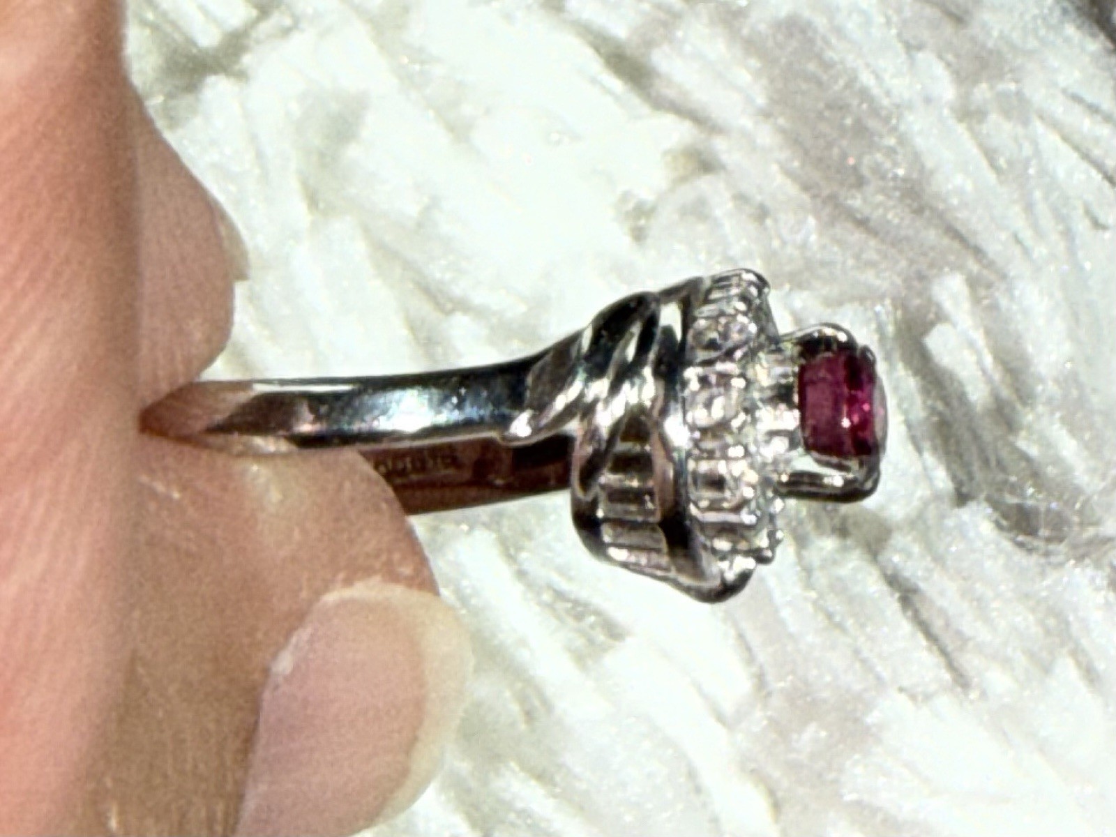 Vintage Platinum Ruby And Diamond Cocktail Ring 0.62ctw