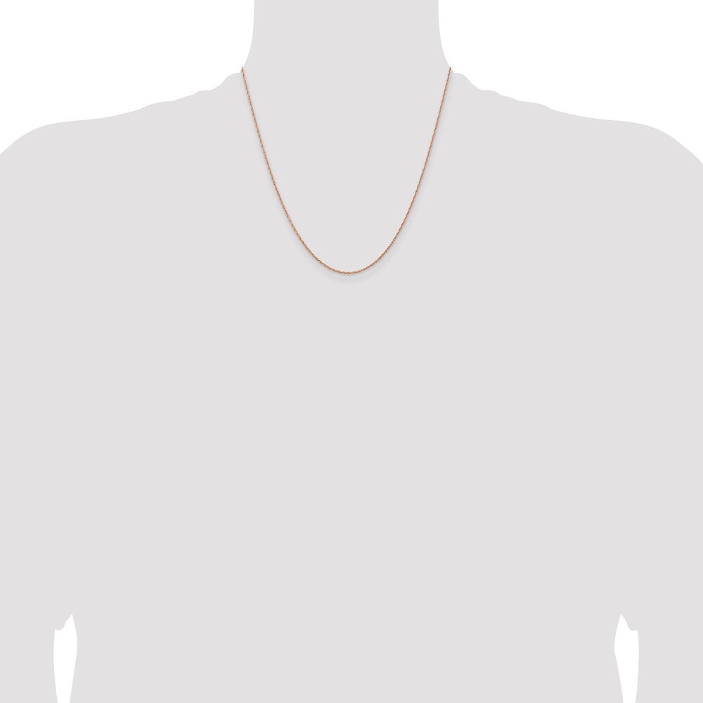 20″ 14K Rose Gold 1.15mm Baby Rope Chain Necklace