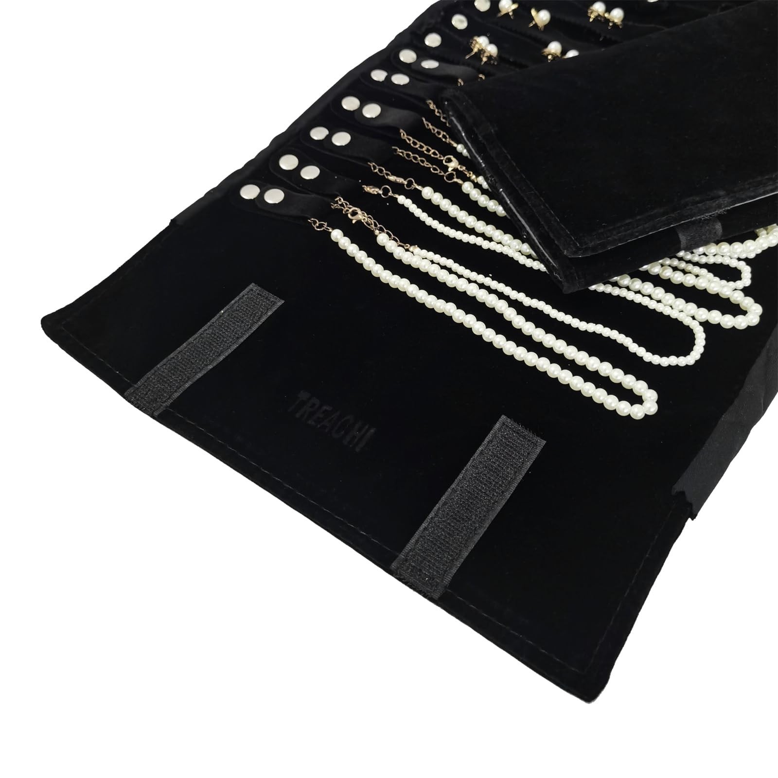 Jewelry Organizer Storage Bag Roll Velvet Travel Case for Earrings Necklaces
