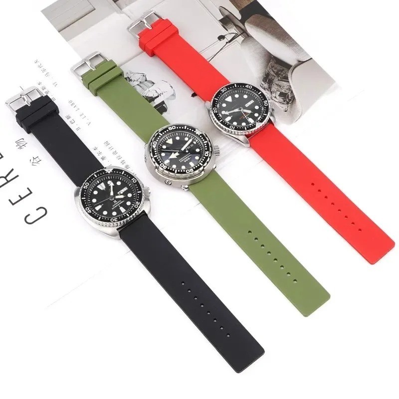 Silicone Watch Strap 14mm 16 18 19 20mm 21 22mm 24mm Waterproof Soft Rubber Band
