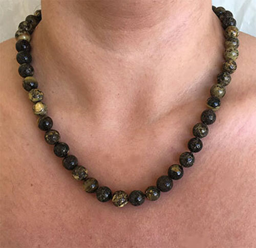 CHERRY BLACK MULTICOLOR AMBER TURQUOISE SILVER HANDMADE BEAD NECKLACE CHOKER