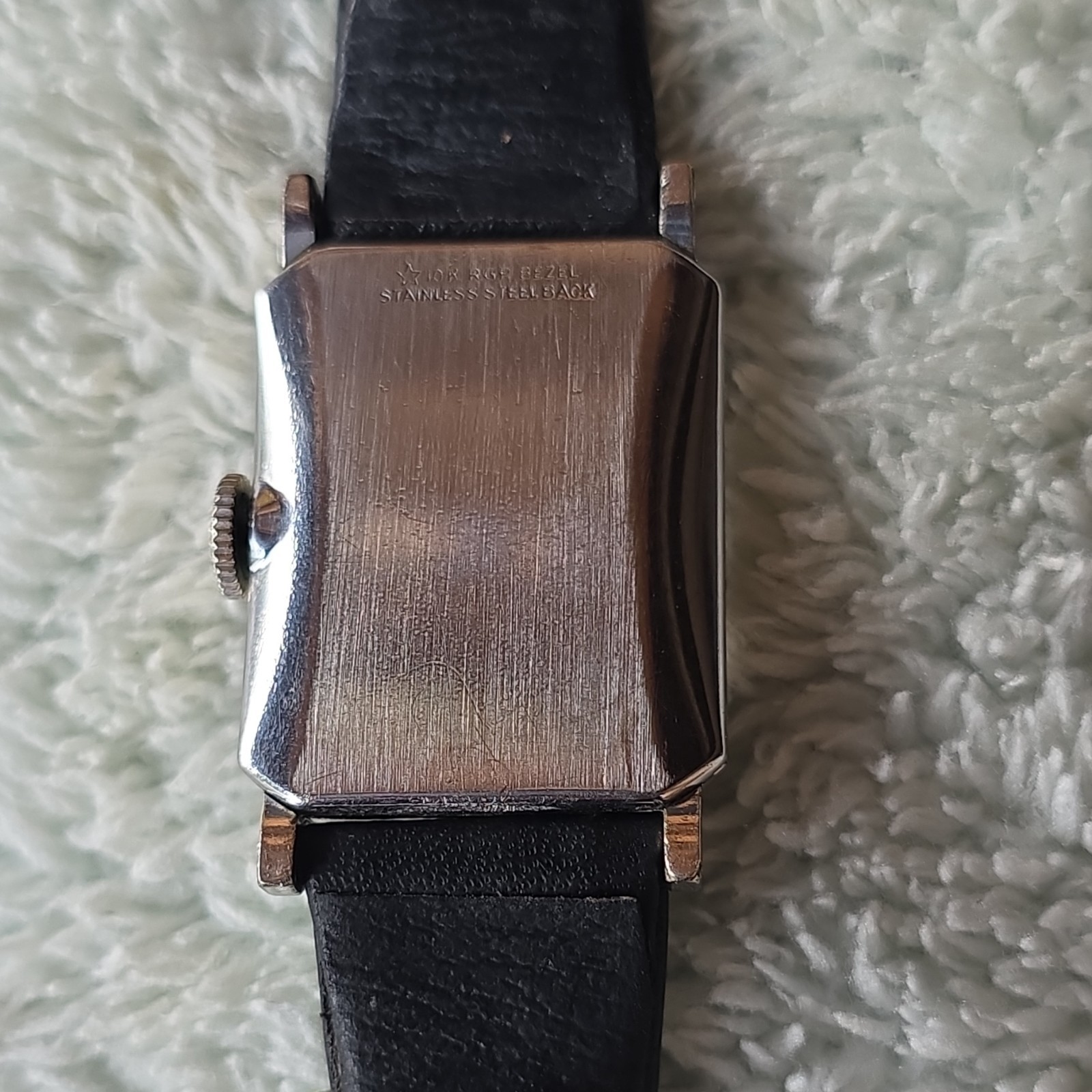 Vtg. 1950s Elgin 23mm Manual Wind, Art Deco Lugs, 10k White GF Case, Runs Smooth