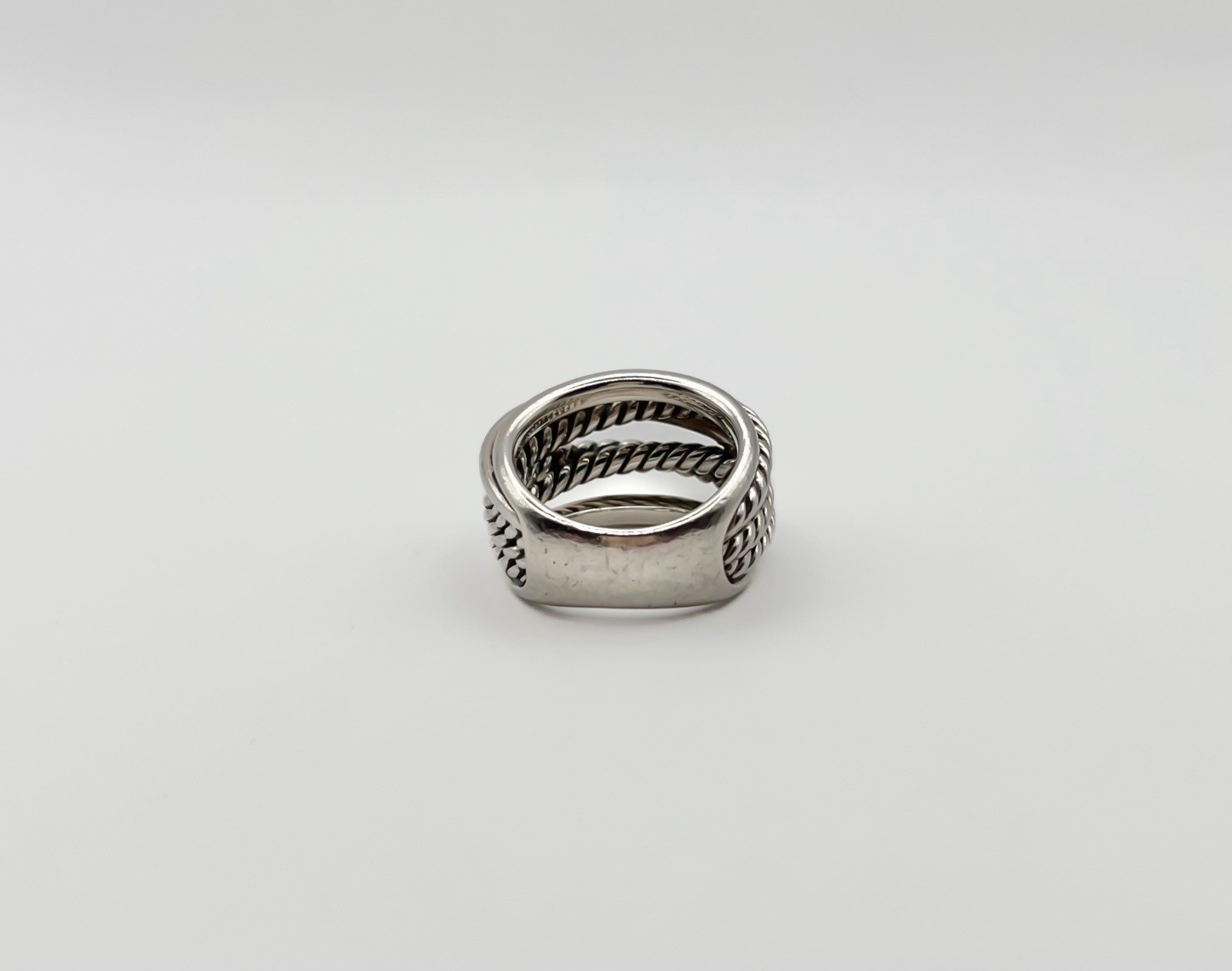 David Yurman Sterling Silver 14.7mm Crossover Ring- Size