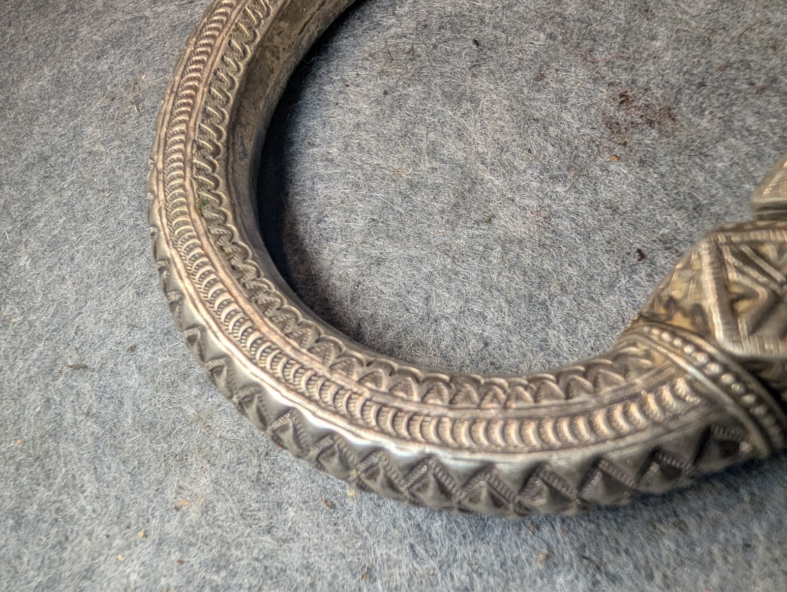 Rare 19th Century 900 Silver Egypt or India Link Tribal Anklet Bracelet 2.88oz