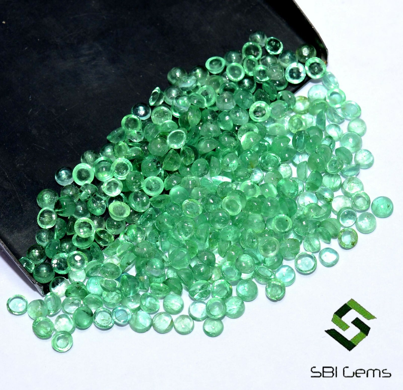 Natural Emerald Round Cabochon 2.50 To 3 mm Lot 335 Pcs Untreated Loose Gemstone