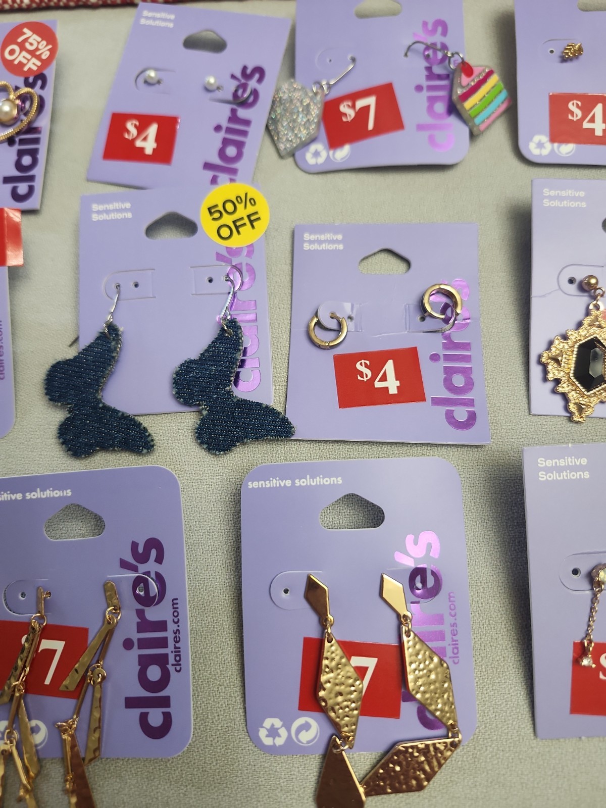 Claire’s Fashion Jewelry Pierced Earrings. Lot Of 21 Pieces