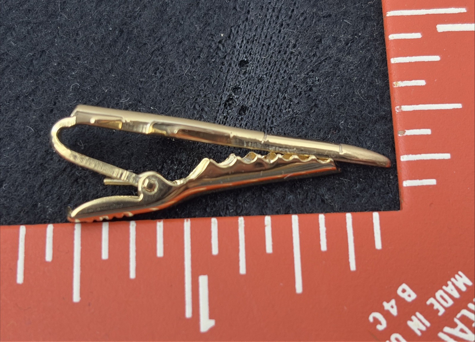 Vintage Rocket Military Missile SMALL Tie Bar Clip Gold tone rocket
